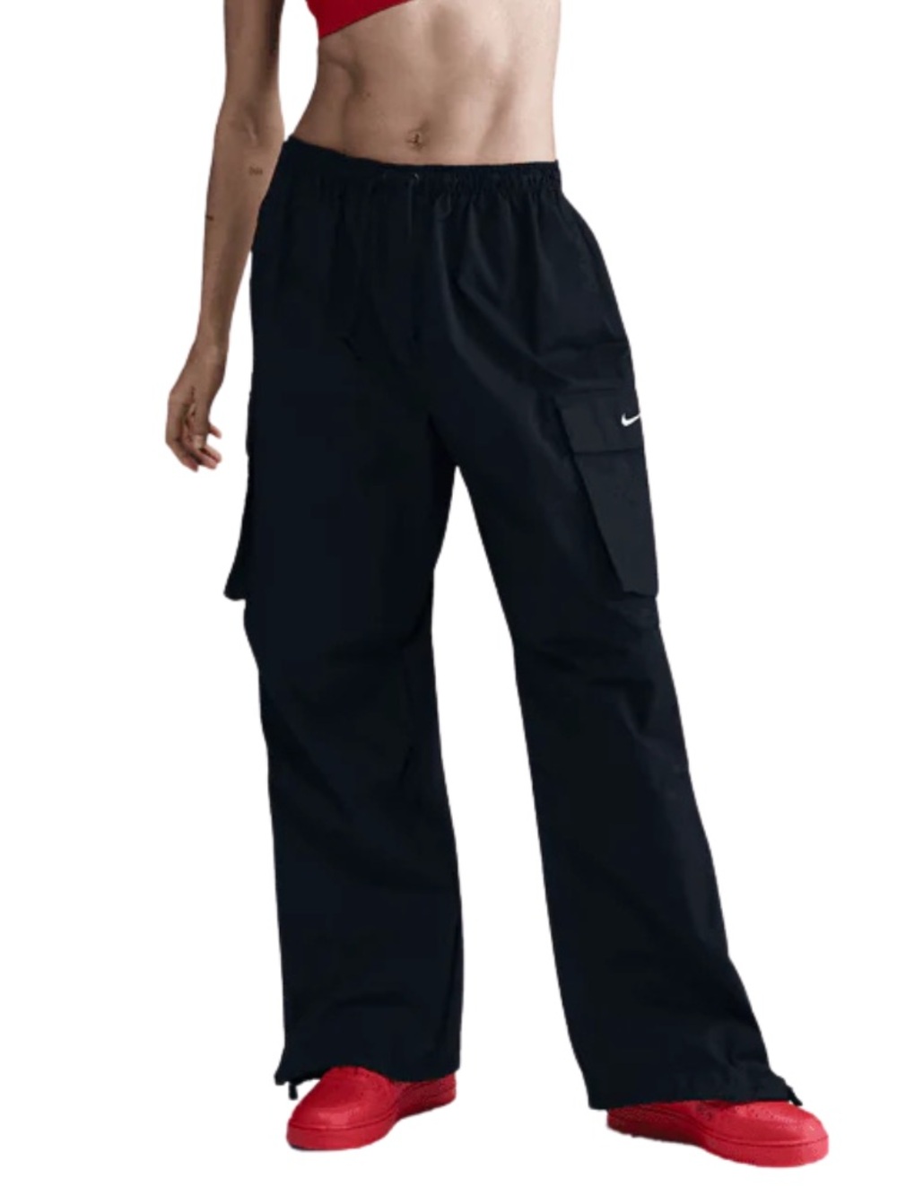 NEW Nike Sportswear Womens Small Mid Rise Oversized Baggy Woven Cargo Pants